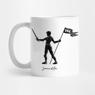 Joan of Arc black silhouette Mug